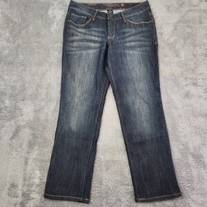 Faded Glory Jeans Womens 16P Dark Wash Straight Leg 5 Pocket Stretch fl30906dd